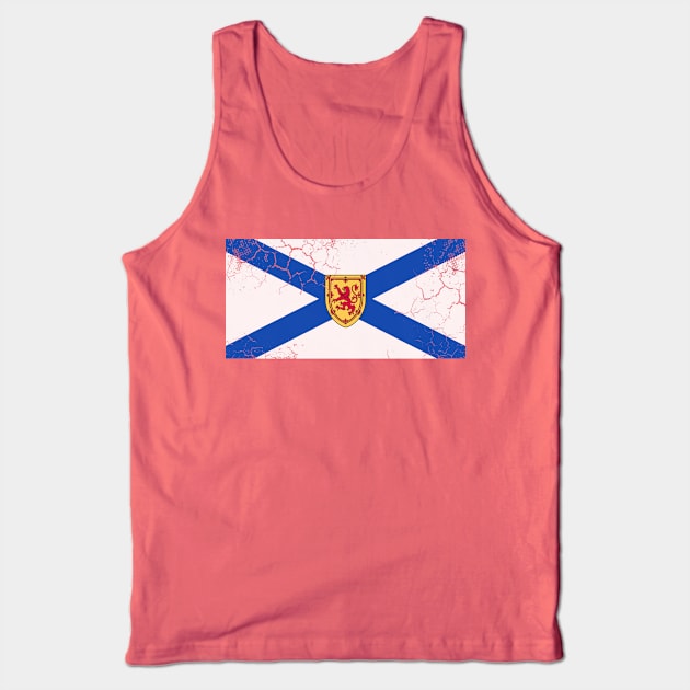 Nova Scotia Flag Canada Vintage Fade Tank Top by E